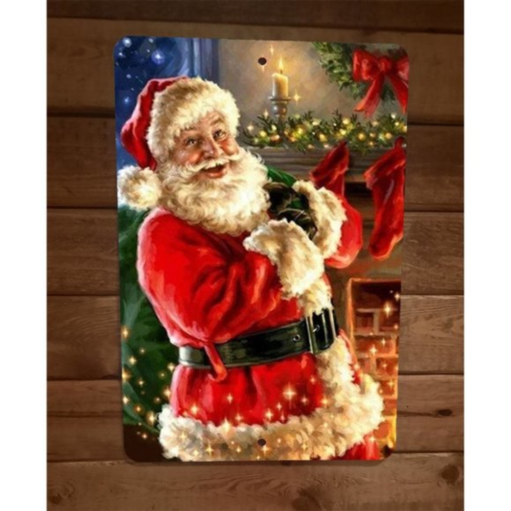 Merry Xmas Christmas Santa Saint Nick Kris Kringle 8x12 Metal Wall Sign Poster